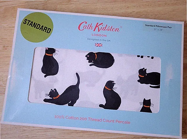 Cath Kidston London Black Cats Halloween Standard Pillowcases Set Of 2