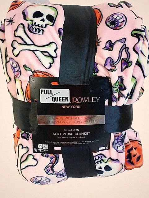 Cynthia Rowley Halloween Full/Queen Multicolor Soft Blanket 90”x90”