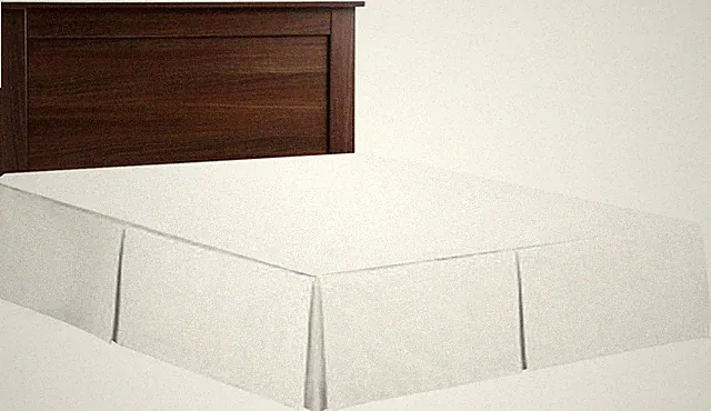 Egyptian Cotton Box Pleated Bed Skirt 600TC Full Size White Solid 12'' Inch Drop