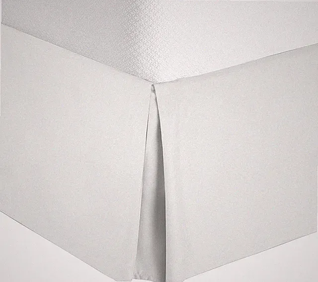 Egyptian Cotton Box Pleated Bed Skirt 600TC Queen Size White Solid 12''Inch Drop