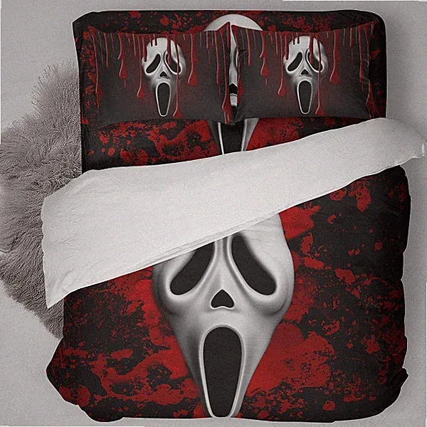 Halloween Gift Idea Scream Ghostface Full Bedding Duvet Cover Set (4pcs)