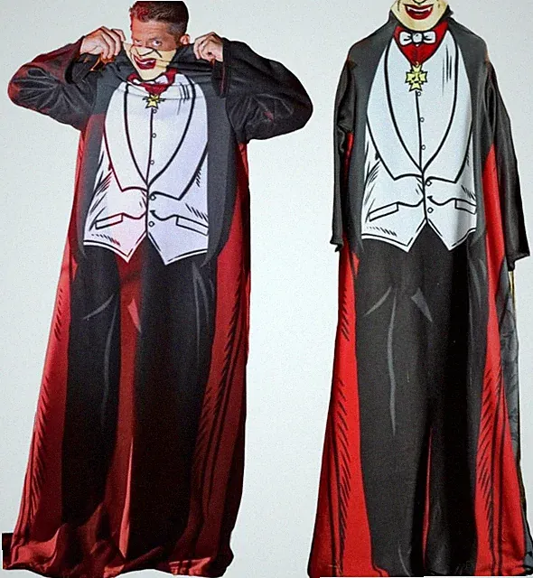Monsters Dracula Halloween Horror Super Soft Cozy Wearable Sleeved Throw Blanket