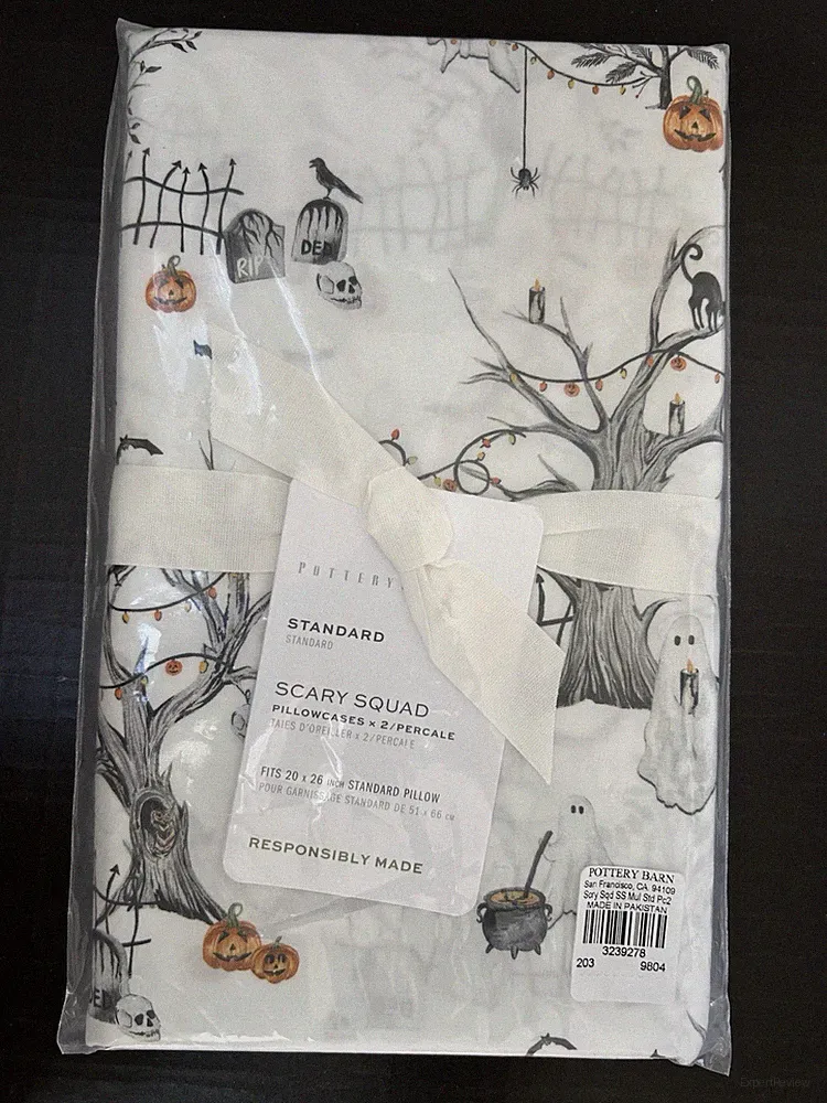 Pottery Barn Scary Squad Pillowcases Set 2 STANDARD Halloween NWT