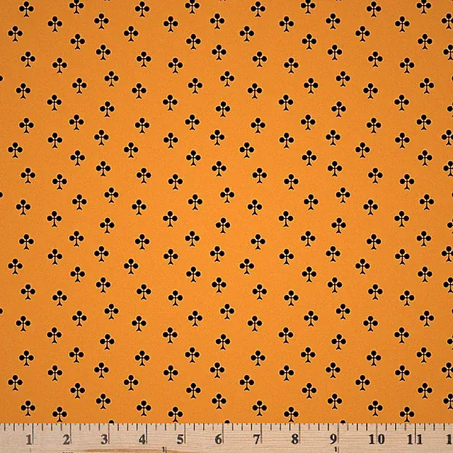 Queen of We'een Clubs Orange Halloween Fabric C13172 Half Yard Continuous Cuts