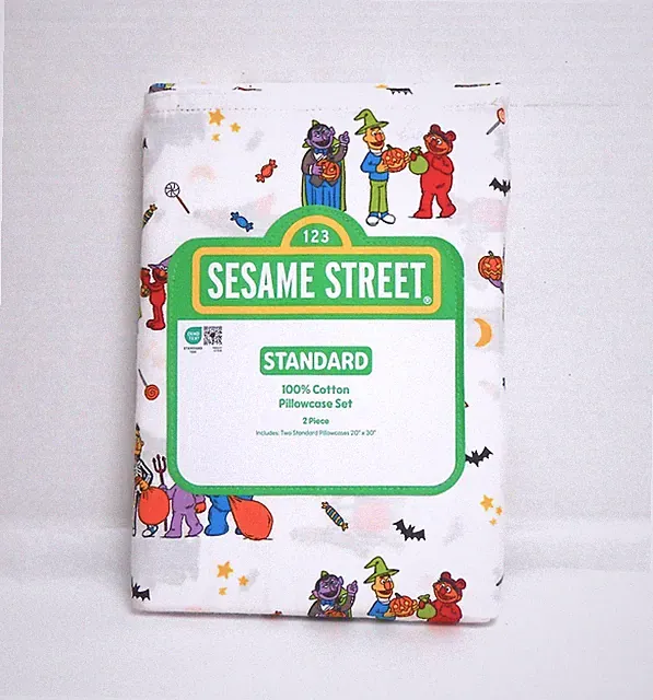 Sesame Street Halloween Set of 2 Standard Pillowcases Cookie Monster, Count more